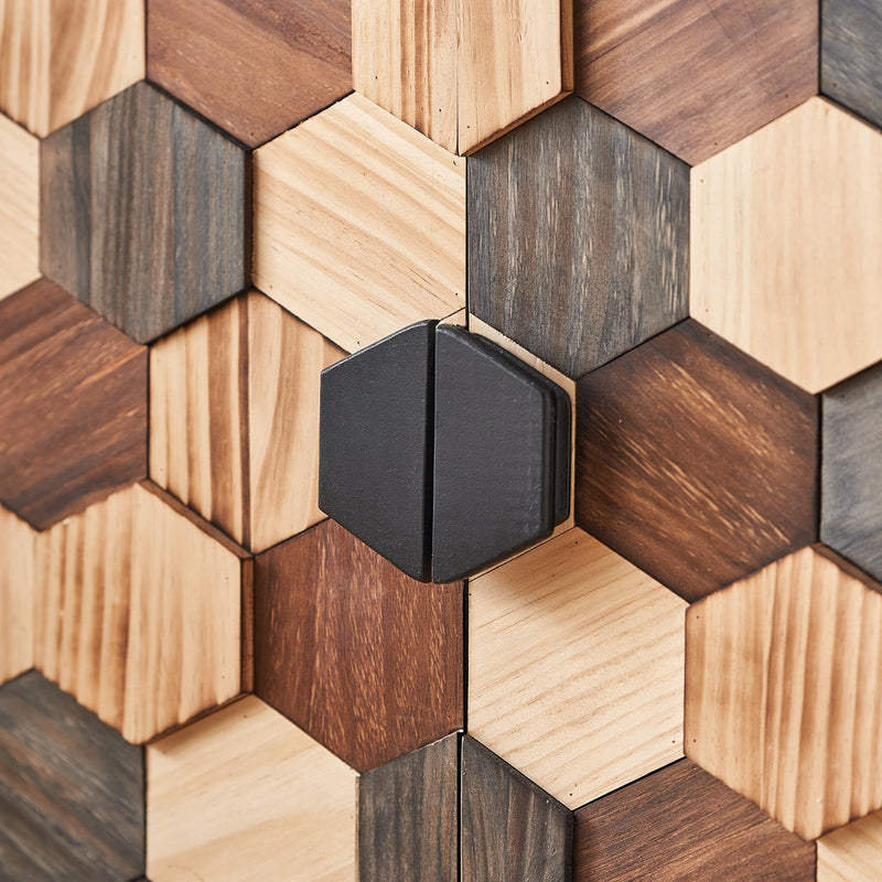 Distressed Storage Cabinet with Honeycomb Pattern, photo 10 of 10
