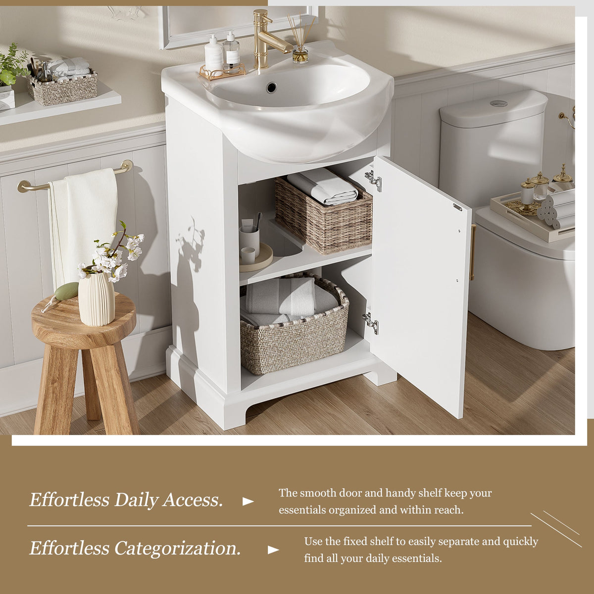 20-Inch Bathroom Vanity with Ceramic Sink, photo 7 of 10