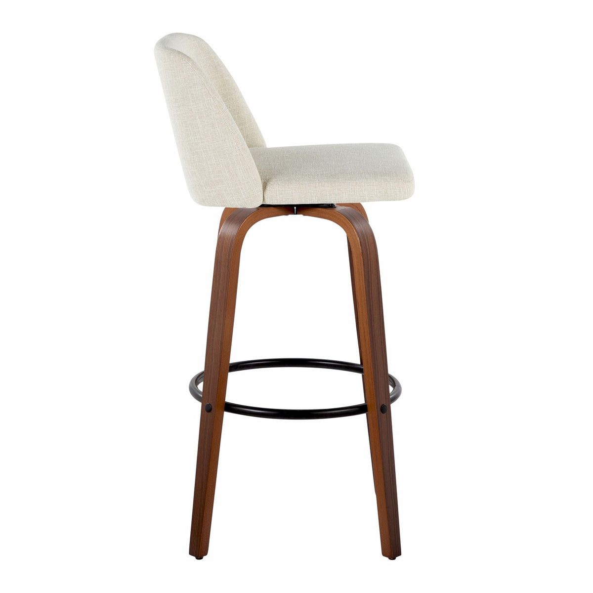 Toriano - Contemporary Fixed Height Barstool Swivel And Round Footrest (Set of 2), photo 5 of 12