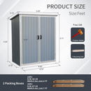 Outdoor Storage Shed Waterproof Resin Cabinet With Lockable Doors For Bikes And Patio Furniture - Gray by HouseOfZazla