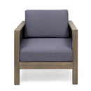 Outdoor Acacia Wood Club Chair With Wicker Accents by HouseOfZazla