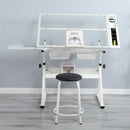 Adjustable Tempered Glass Drafting Printing Table With Chair by HouseOfZazla