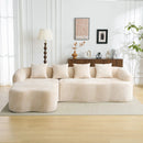 Modular L-Shape Sectional Sofa With Curved Chaise by Unique Piece Furniture