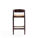 Klismos Wood Upholstered Counter Stool in Camel
