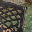 Luminea Outdoor Aluminum Dining Chair With Scroll Design, Lattice Pattern And Cabriole Legs - Copper by HouseOfZazla
