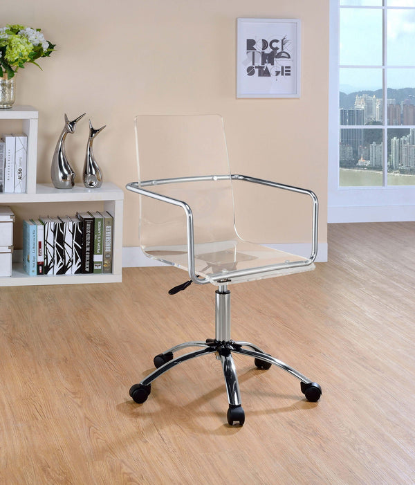 Amaturo Acrylic Adjustable Home Office Desk Chair Clear, photo 2 of 7