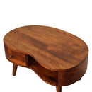 Solid Wood Mini Chestnut Wave Coffee Table