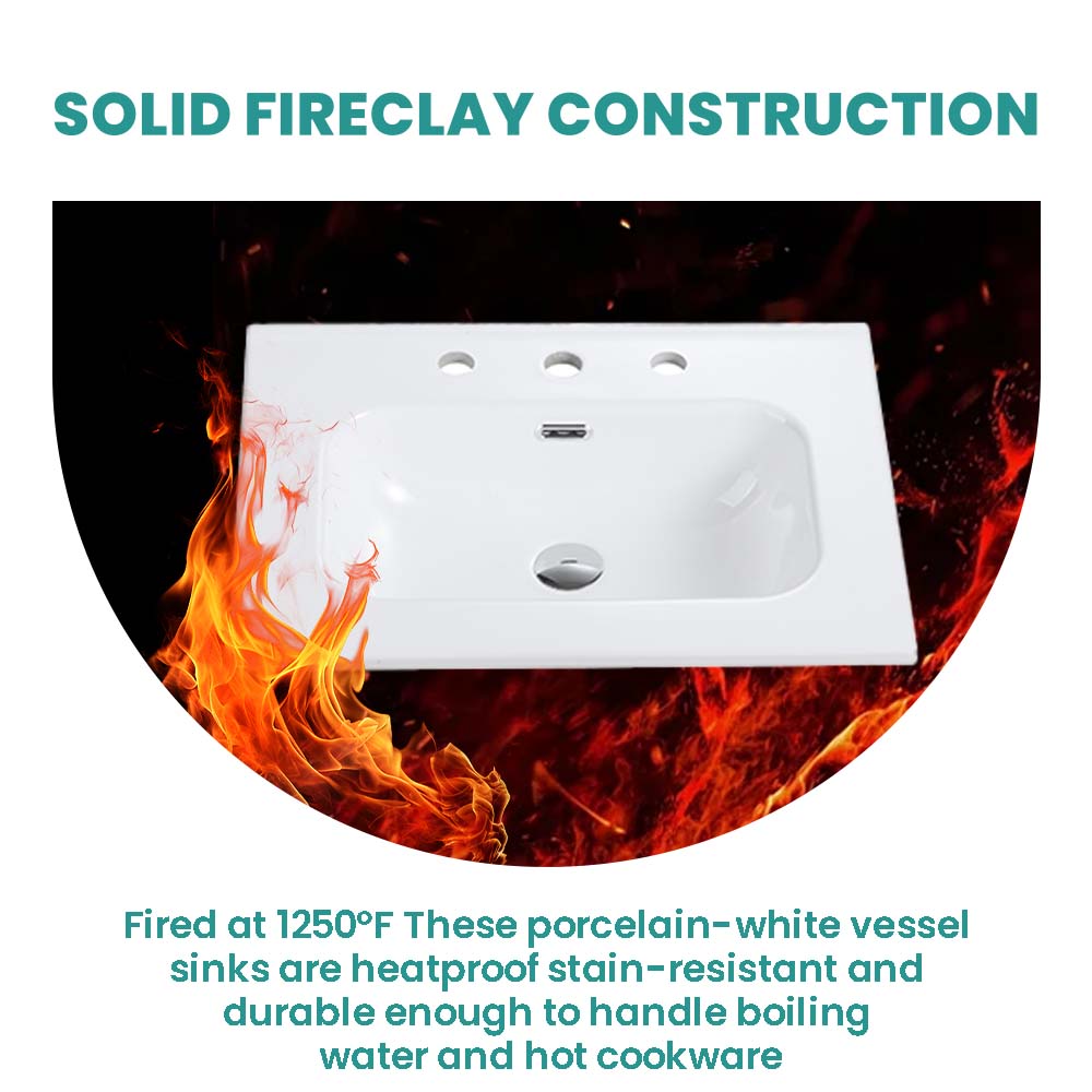 Glossy White Ceramic Integrated Sink, photo 5 of 10