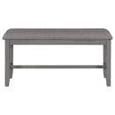 6-Piece Kitchen Dining Table Set Wooden Rectangular Dining Table, 4 Fabric Chairs and Bench Family Furniture (Gray)