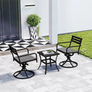 Outdoor Metal Swivel Patio Set - 2 Armchairs & Table by HouseOfZazla