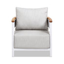 Rhodes 29" Upholstered Teak & Aluminum Patio Arm Chair Birch