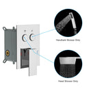 Dual Shower Head System With Square Rain Shower And Rough In Valve by HouseOfZazla