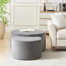 Modern Upholstered Round Coffee Table For Living Room (Set of 2) by HouseOfZazla