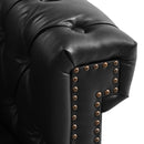 Sectional Sofa Couch for Living Room, L Shaped Reversible Modern Chesterfield Sofa with Rolled Arms and Nailhead, 5 Seat Tufted Couch for Small or Large Space(Black) PU Leather