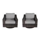 Outdoor Swivel Patio Chair With Cushions (Set of 2) - Brown by Unique Piece Furniture