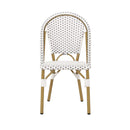 Outdoor Rattan And Aluminum French Bistro Chairs Set