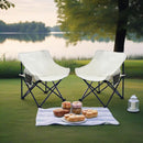 2 Pieces Outdoor Camping Chairs Folding / Portable, Comfortable Seating, Durable Steel Fram by HouseOfZazla