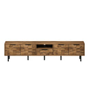 TV Stand, L Shaped Handle Entertainment Console With Storage - Natural by HouseOfZazla