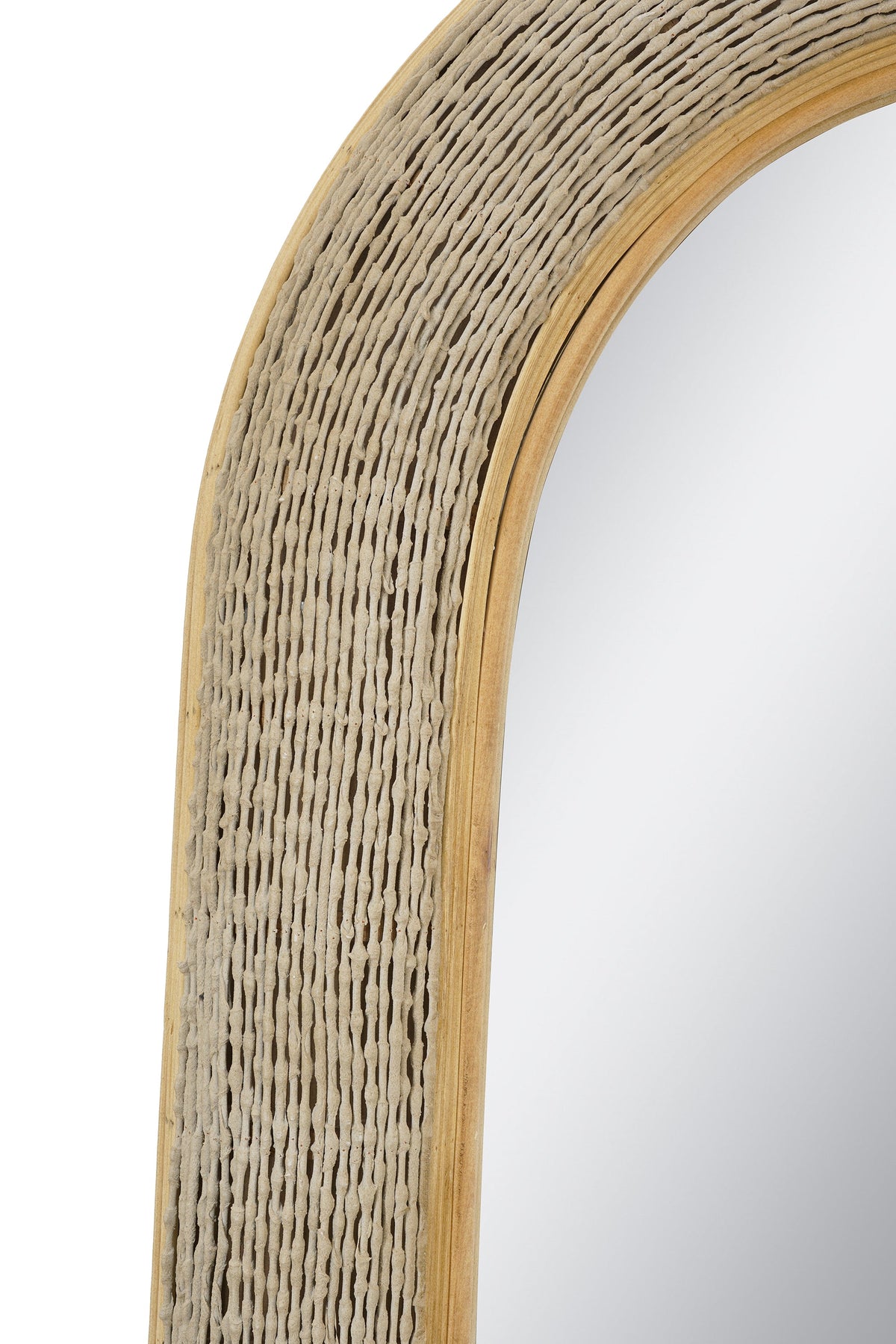 24.2"x36" Woven Texture Decorative Arched Mirror, photo 4 of 10