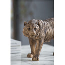 11.5" Tiger Statue Decor with Gleaming Coppery Finish