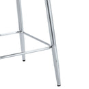 Modern Bar Chair Set Streamlined Backrest Metal Legs 2 Pieces - Black / Silver by HouseOfZazla