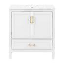 Elegant Fluted Bathroom Vanity With Sink, Soft Close Doors & Drawer by HouseOfZazla