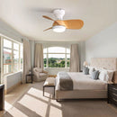 23" Bedroom Ceiling Fan With 3 Color Dimmable 3 ABS Blades Remote Control Dc Motor With 18W Led Light by HouseOfZazla