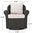 Amaya - Outdoor Swivel Rocker Chair With Water Resistant Cushions - Brown / Beige