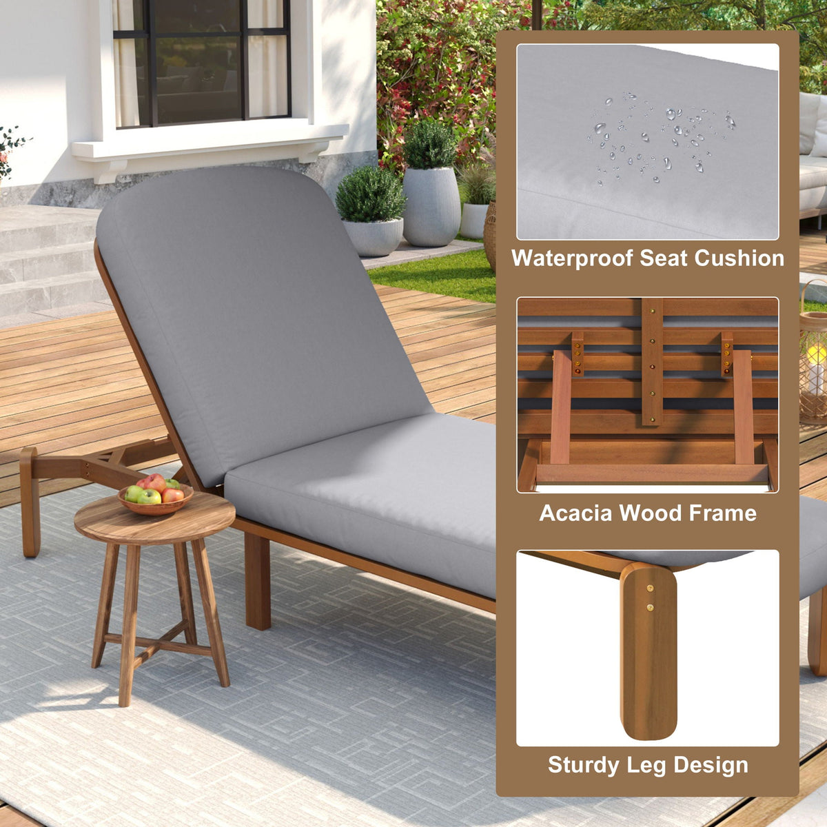 Outdoor Chaise Lounge With Adjustable Backrest, photo 7 of 40