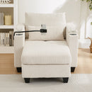 Convertible Chaise Lounge Sofa Chair With USB Ports, Cup Holders, Phone Holder And Storage by Unique Piece Furniture