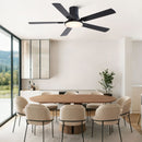 Flush Mount Ceiling Fans With LED Light And Remote Control, 5 Blades by HouseOfZazla