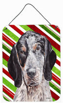 Blue Tick Coonhound Candy Cane Christmas Wall or Door Hanging Prints SC9793DS1216
