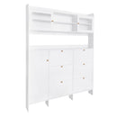 On Trend Multifunctional Tipping Bucket Shoe Cabinet With Storage Shelf & 6 Flip Drawers