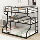 Industrial Triple Bunk Bed With Dual Ladders Frame, Space Saving Design by HouseOfZazla