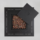 Square Fire Pit Table - Black Brown