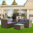 4 Piece Patio Sectional Wicker Rattan Outdoor Furniture Sofa Set With Storage Box by HouseOfZazla
