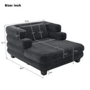 Oversized Chaise Lounge Sofa Bed with Deep Seat and Layered Armrests by HouseOfZazla