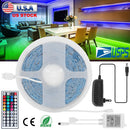LED Strip Lights 16.4FT 150 LEDs RGB Color Changing Lamp IP65 Waterproof 5050 LED Dimmable LED Decorative Lights DIY Strip Lights w/ IR Remote