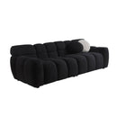 87.4 length, 35.83" deepth, human body structure for USA people, marshmallow sofa,boucle sofa, 3 seater, black BOUCLE