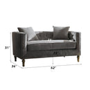 Sidonia - Loveseat With 2 Pillows - Gray by HouseOfZazla