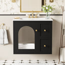Wall-Mounted Bathroom Vanity Set With Sink, 2 Drawers And Soft-Close Door by HouseOfZazla