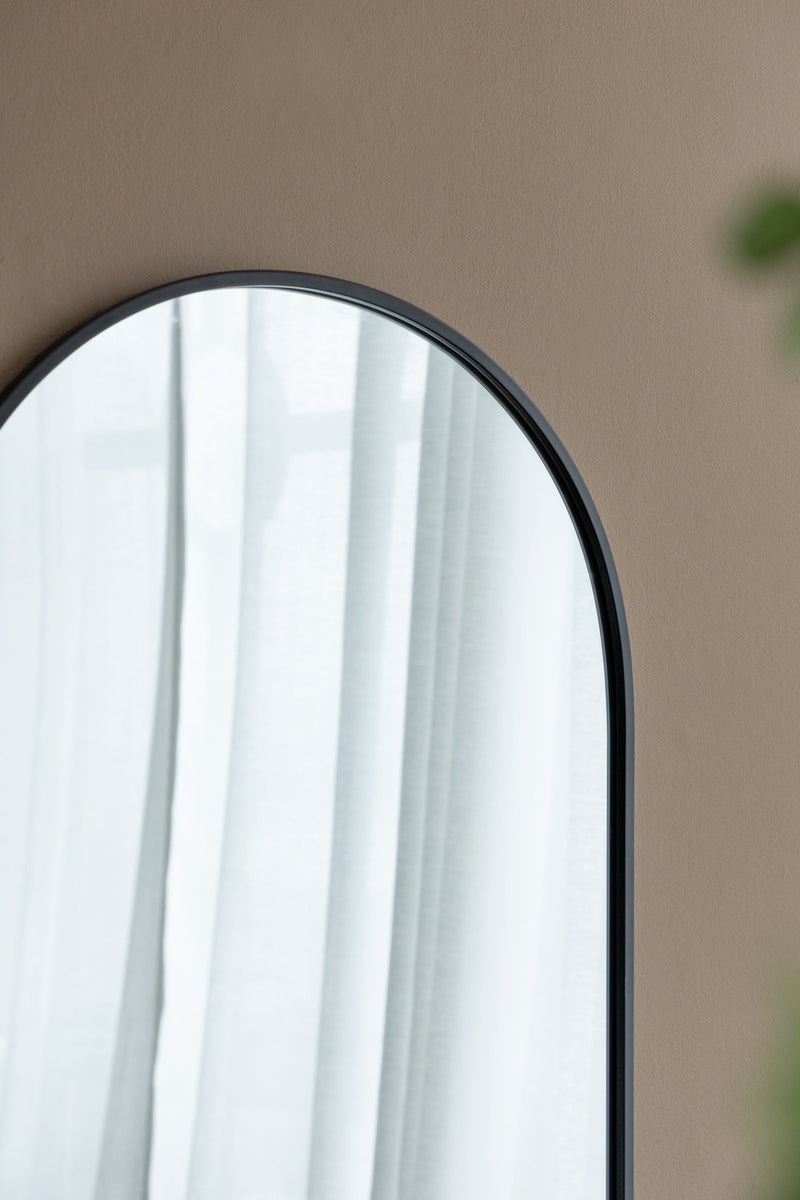 24" x 36" Black Arched Mirror with Metal Frame, Wall Mirror for Living Room Bedroom Entryway