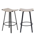 Counter Height Bar Stools Backless Handwoven Kitchen Dining Chairs With Round Footrest (Set of 2) Weaving Pub Stoo - Creamy White by HouseOfZazla