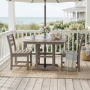Antique Wood HDPE Outdoor Patio Dining Set, 37.8 in. Square Table with 2 Chairs by HouseOfZazla