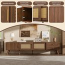 76" Modern Rattan Doors TV Stand