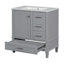 Bathroom Vanity, Modern Bathroom Cabinet With Sink Combo Set, Bathroom Storage Cabinet With A Soft Closing Door And 3 Drawers, Solid Wood Frame by HouseOfZazla