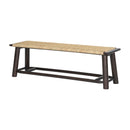 Farmhouse Modern Solid Wood Rattan Bench Multi Functional Design 59" Indoor & Covered Outdoor Bench - Walnut by Unique Piece Furniture