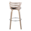 Cosini - Mid Century Modern Fixed Height, Barstool With Swivel With Round Footrest (Set of 2) by HouseOfZazla