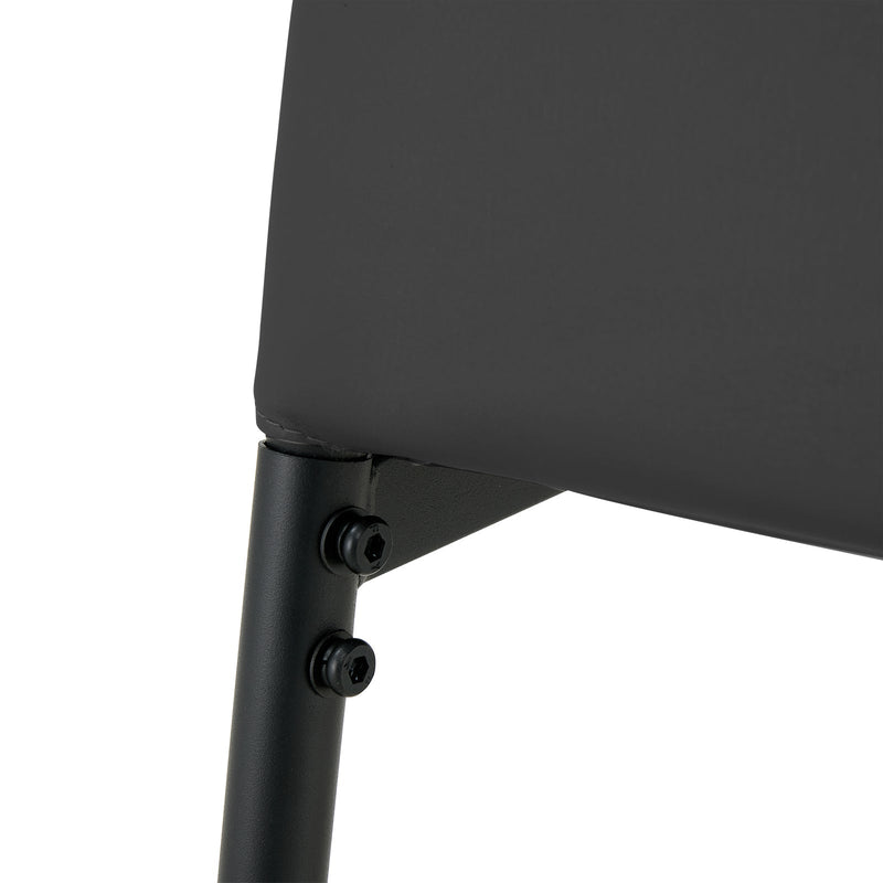 5 Pieces Dining Table Set for 4, Kitchen Room Tempered Glass Dining Table, 4 Faux Leather Chairs, Black