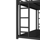 Metal Twin XL over Queen Bunk Bed for Teens and Adults,Noise Reduced/No Box Spring Needed, Black